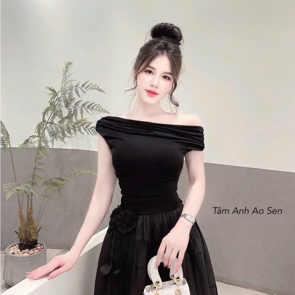 Elegant Black Off-Shoulder Dress